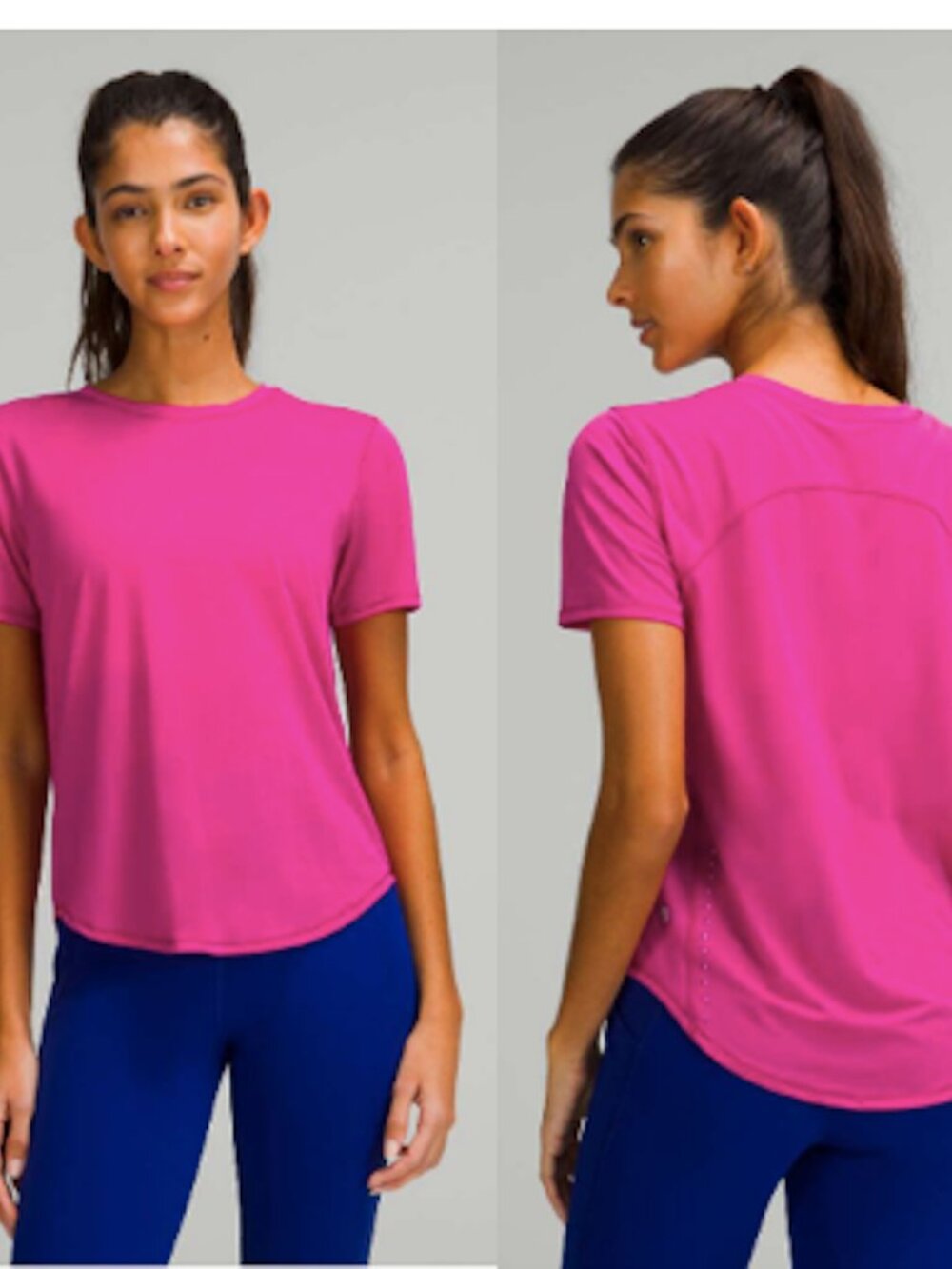 LULULEMON High Neck Running Training T-Shirt Ripened Raspberry Lightweight Top